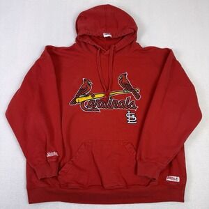 St. Louis Cardinals Hoodie Stitches Red Birds on Bat Sweatshirt Men's XL